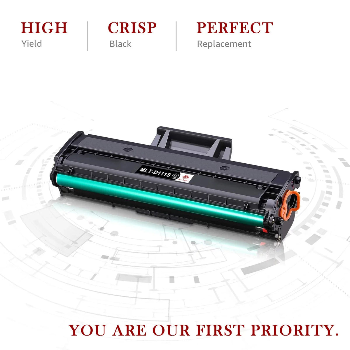 Tonerkingdom 4-Pack Compatible Toner People for MLT-D111S 111S Work with Xpress M2020W M2070FW M2070W Laser Printer Ink Midnight