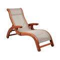 Silla de Playa Reclinable de Madera con Asiento de Tela Transpirable