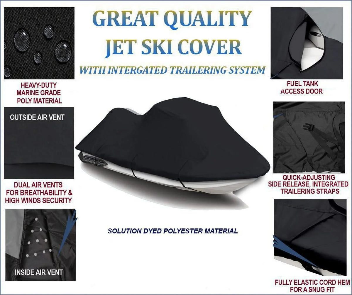 Dark PWC 600D JET SKI Cover Compatible for Polaris Genesis FI 2001