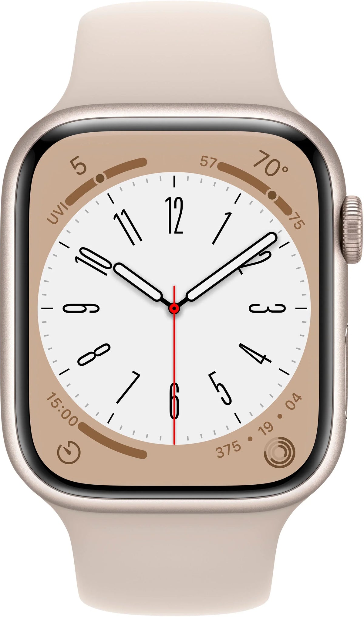Restored Watch Gen 8 Series 8 45mm Starlight Aluminum - Starlight Sport Band MNUQ3LL/A (Refurbished)