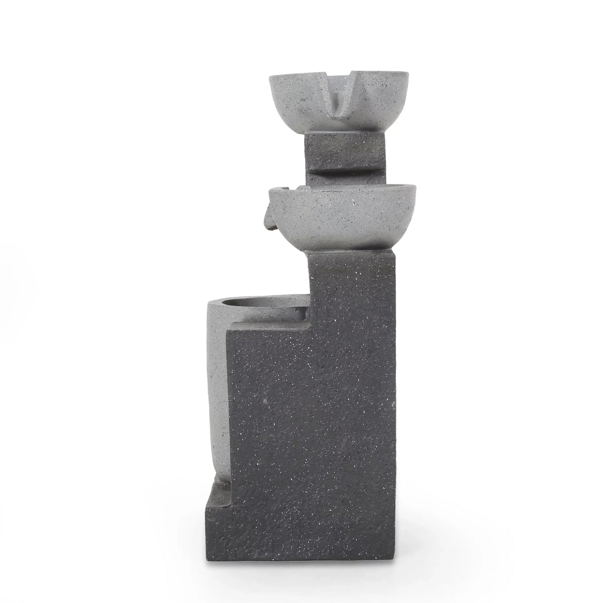 Colquitt Outdoor Modern 3 Tier Fountain, Multi-Gray