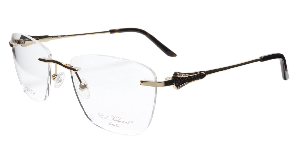 Paul Vosheront Tapered Square Gold & Ebony Acetate Optical Frame 52-18-135 37