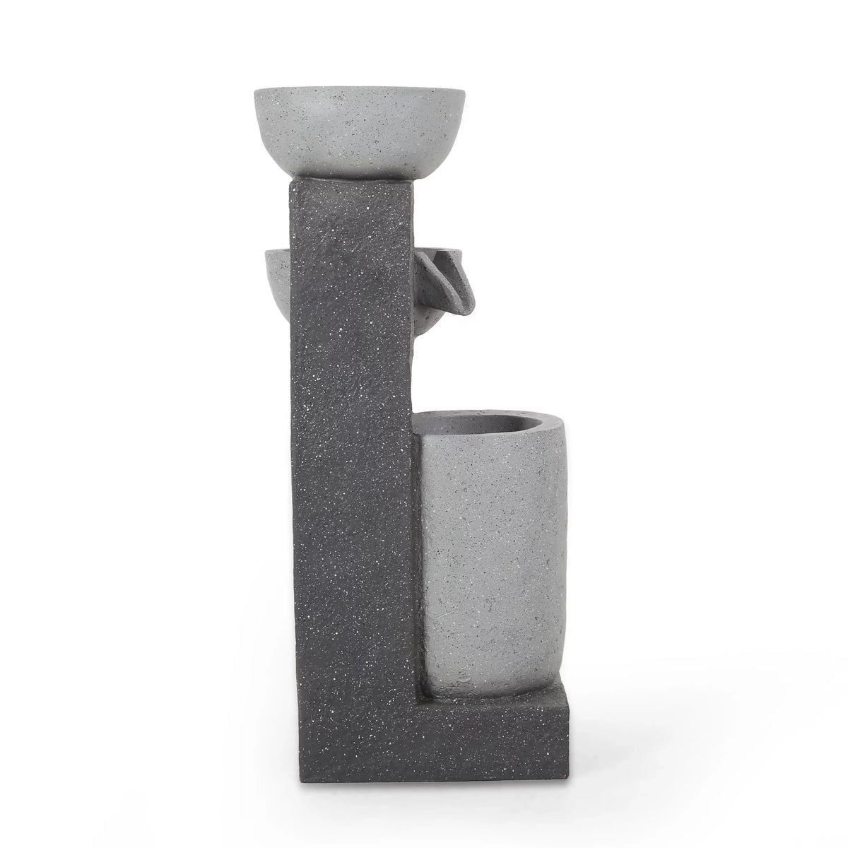 Colquitt Outdoor Modern 3 Tier Fountain, Multi-Gray